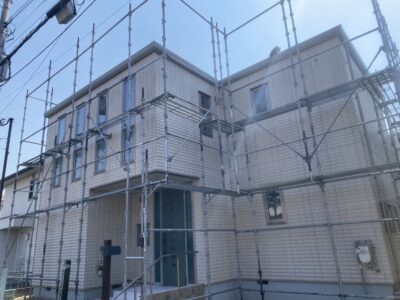 福岡市西区 住宅塗装足場