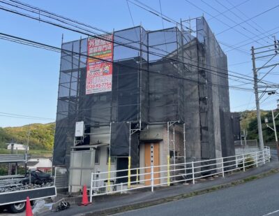 福岡市西区 住宅塗装足場